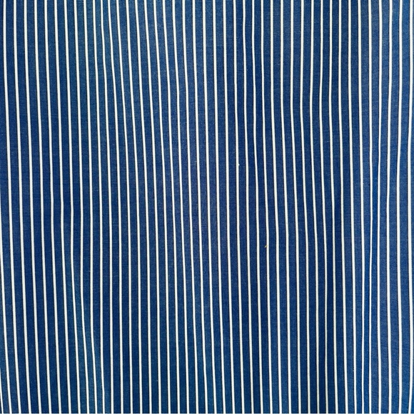 Calvin Klein Blue and White Stripe Button Down Belted Long Sleeve Dress Size 10 - Picture 11 of 15